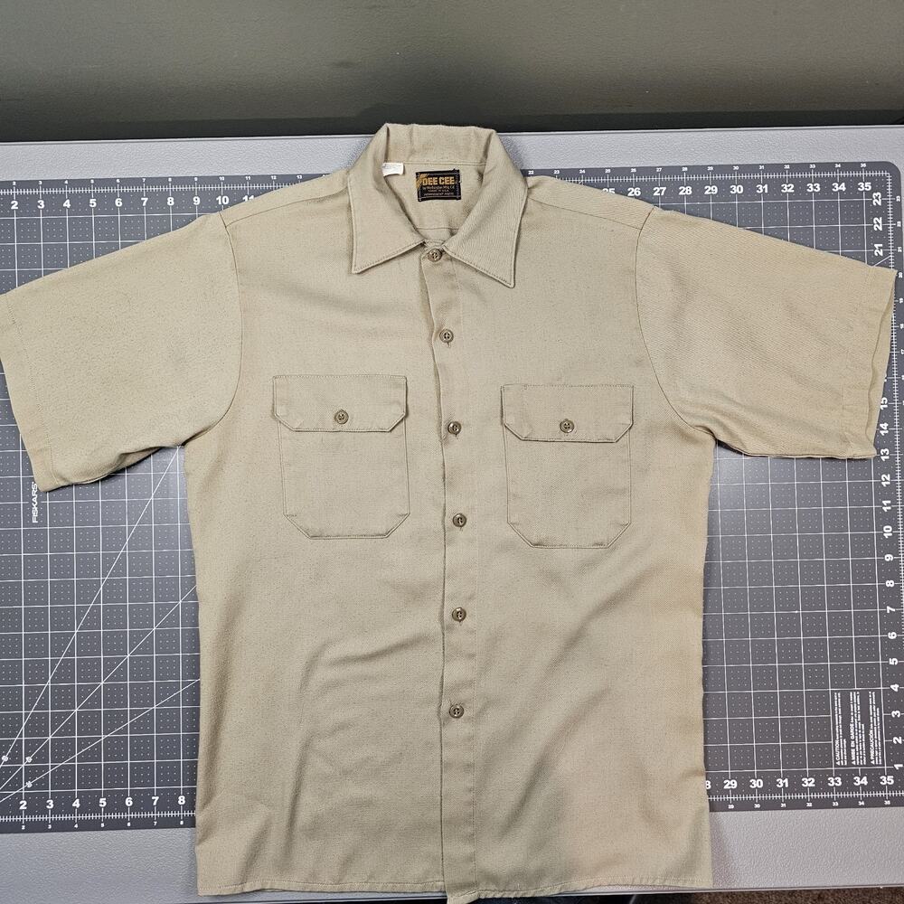 Vintage Washington Dee Cee Work Shirt Medium Tan Khaki 70s Heritage Americana